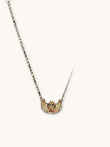 Gold crescent moon pendant - moon,