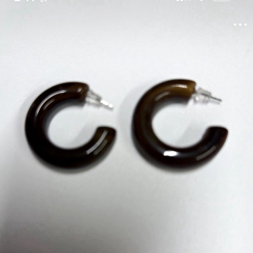 Brown plastic crescent - brown, hoop